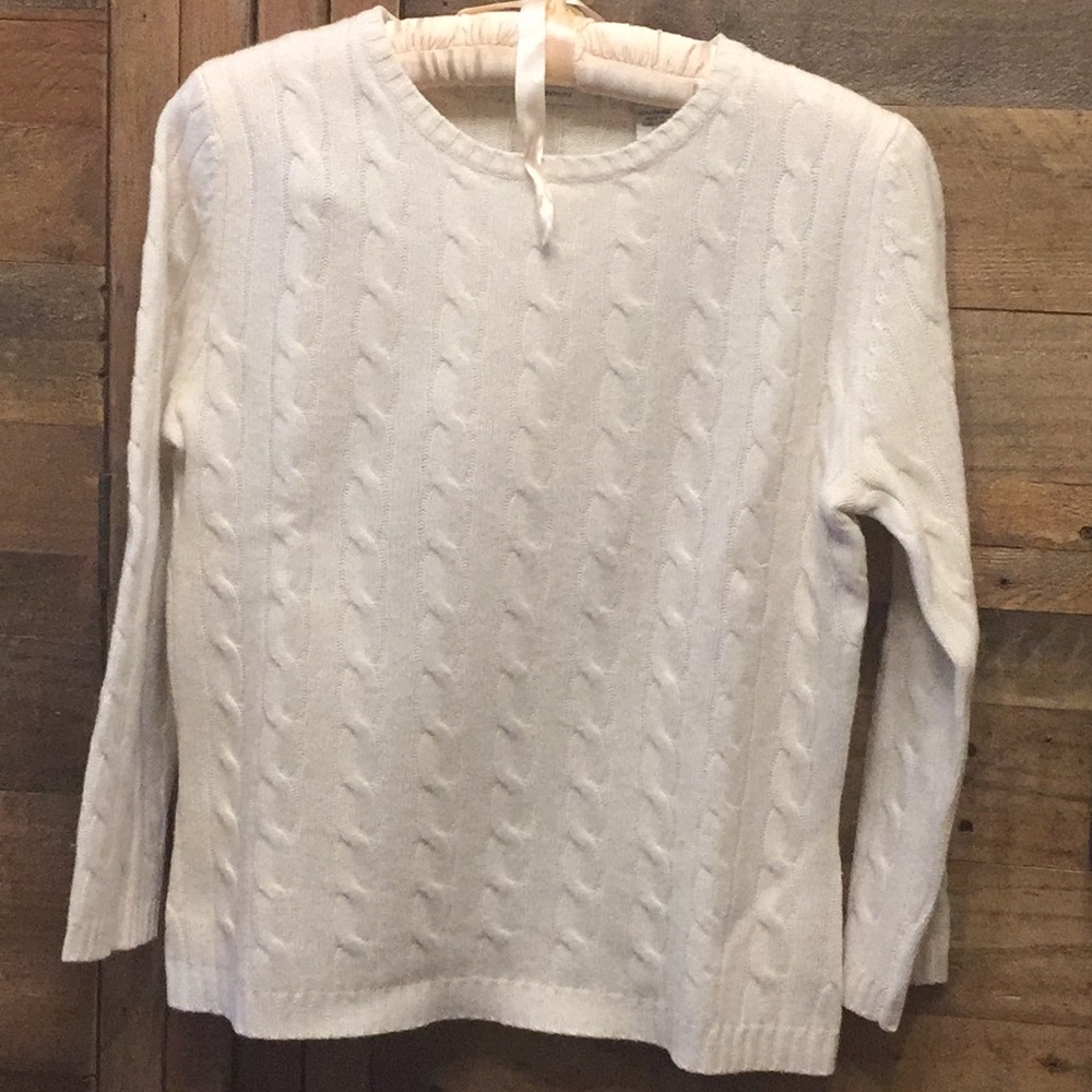 EUC L&T 100% Cashmere Cable Knit Sweater - Sz M